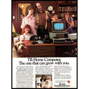 1983 Texas Instruments TI Home Computer Vintage Print Ad Bill Cosby Wall Art